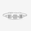 Triple Square Design CZ 925 Sterling Silver Bracelet for Women