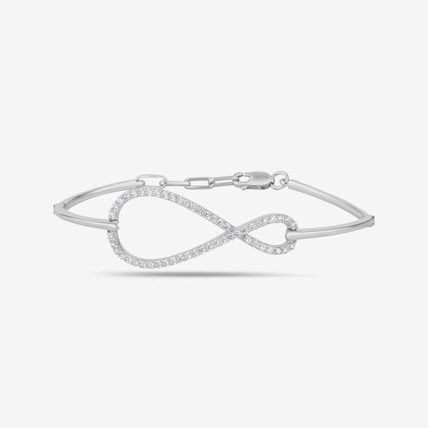 Infinity Design CZ 925 Sterling Silver Bracelet for Women