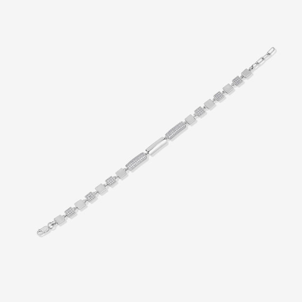 Geometric Sparkle 925 Sterling Silver Bracelet for Women