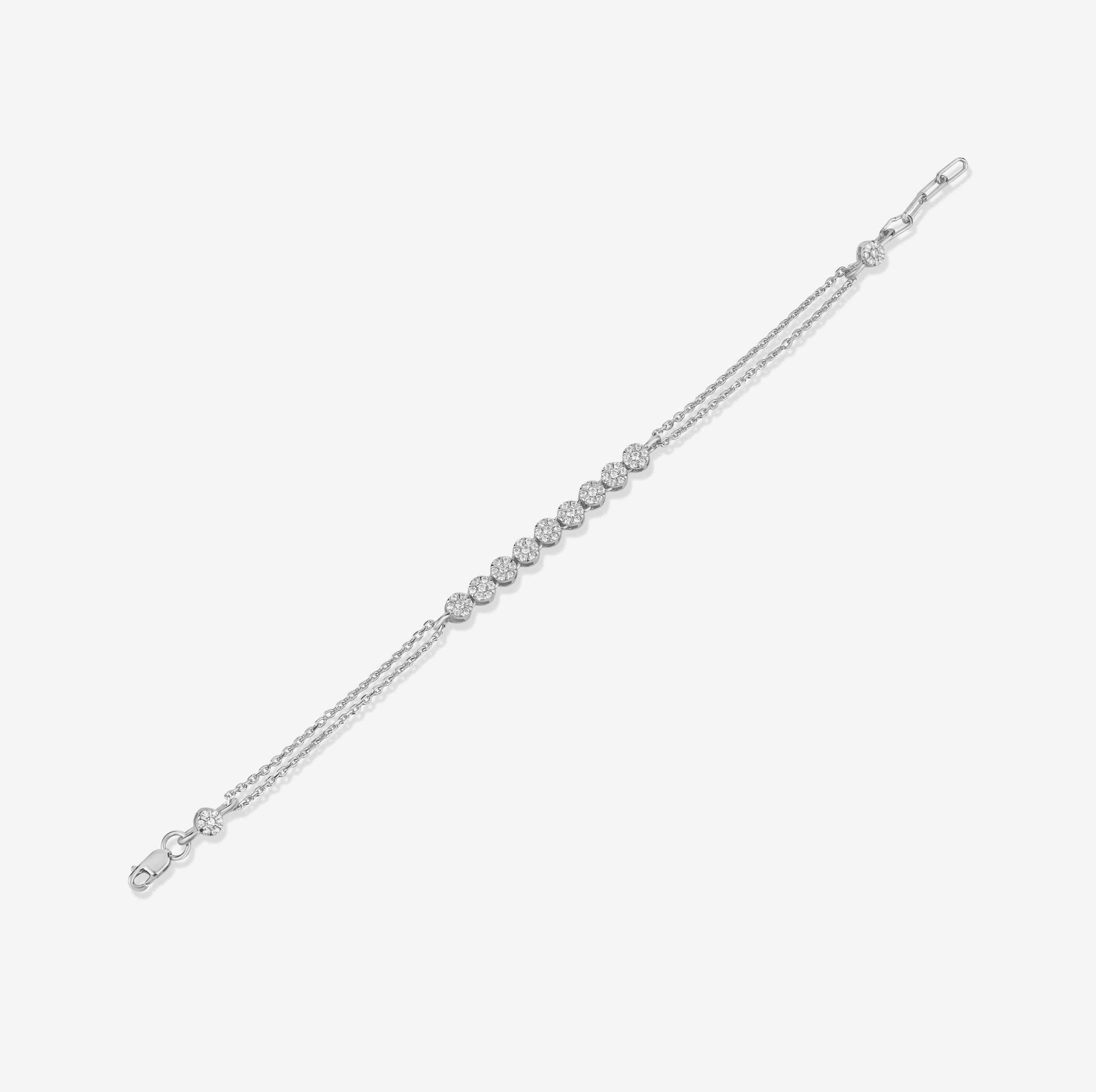 Classic Floral CZ 925 Sterling Silver Bracelet for Women