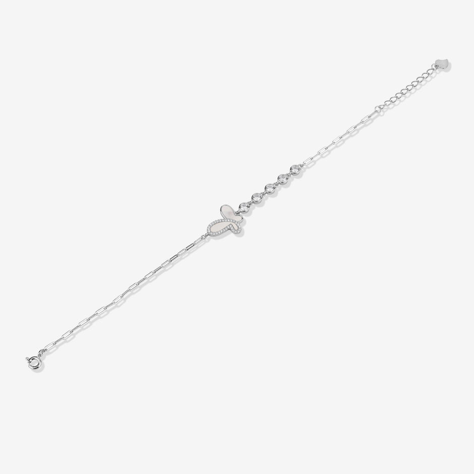 Simple Butterfly Design 925 Sterling Silver Bracelet for Women