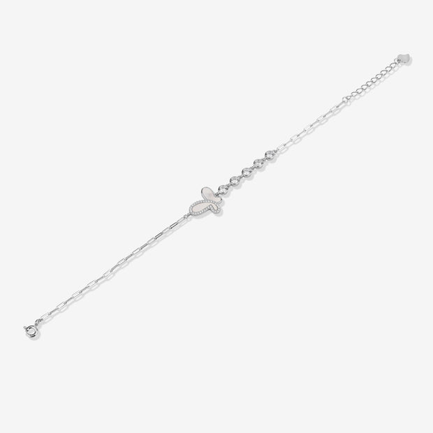 Simple Butterfly Design 925 Sterling Silver Bracelet for Women