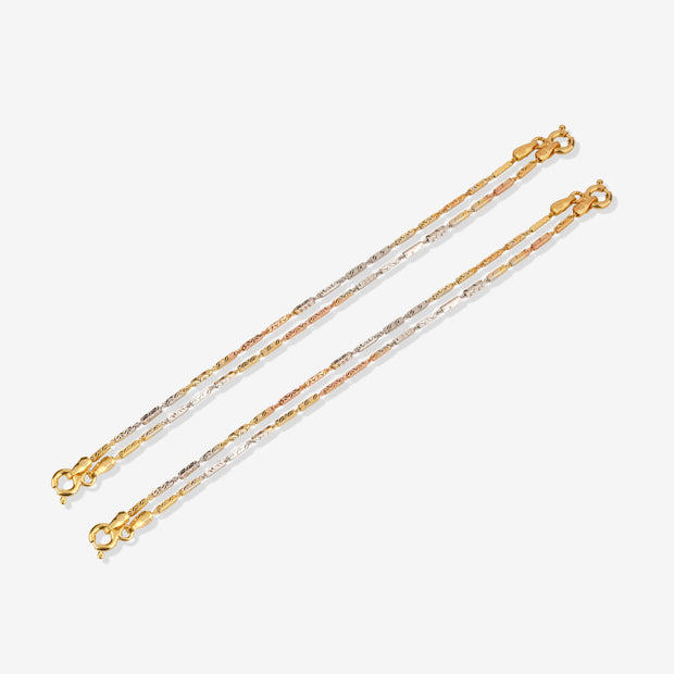 Trinity Glow Multi-Tone 925 Sterling Silver Kid's Link Bracelet