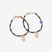 Crowned Cupcake Evil Eye Beaded 925 Sterling Silver Rose Gold Kid's Bracelet