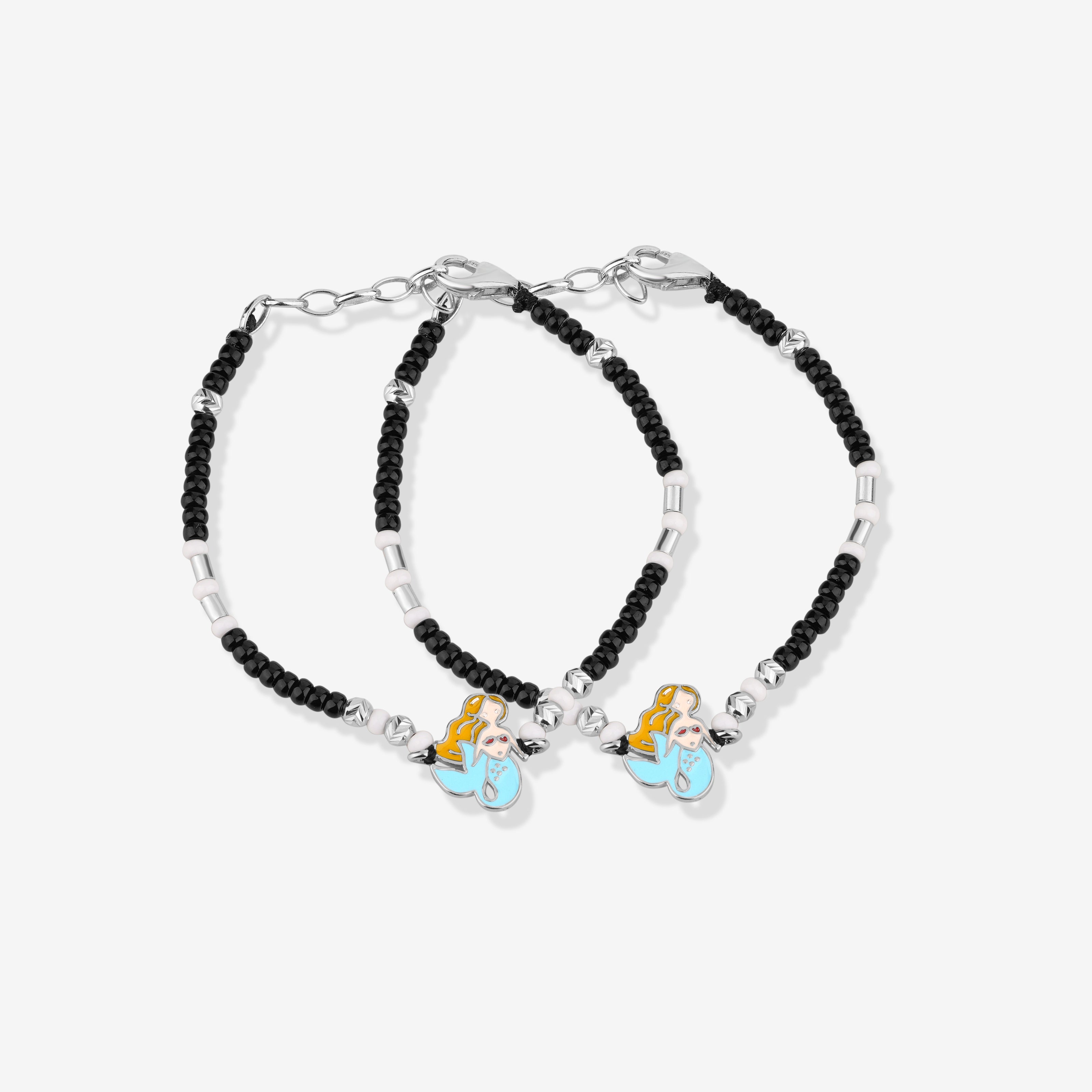 Ocean Muse Mermaid Charm 925 Sterling Silver Kid's Bracelet