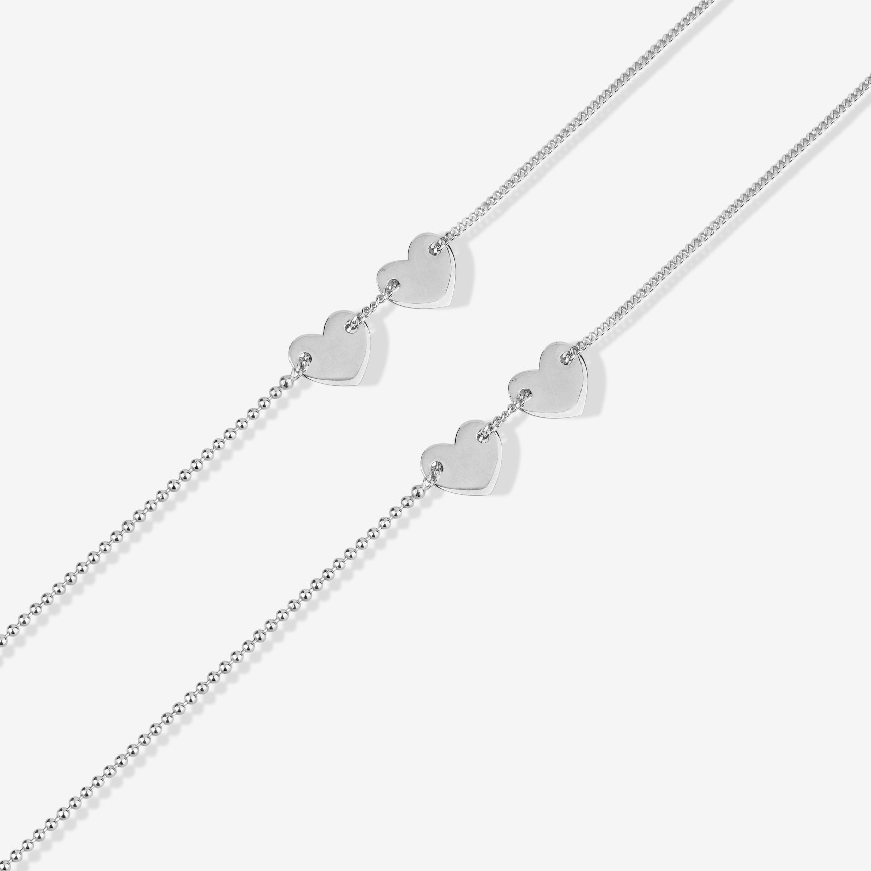 Heart Shape 925 Sterling Silver Minimal Anklet for Women