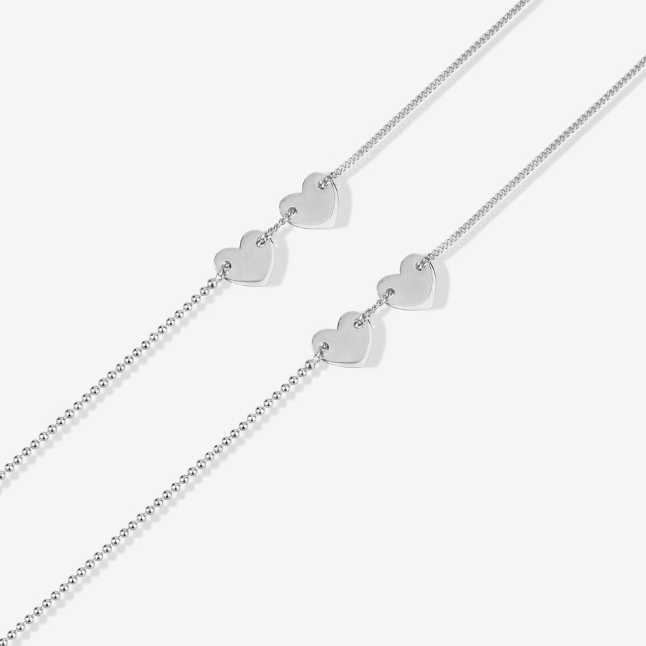 Heart Shape 925 Sterling Silver Minimal Anklet for Women