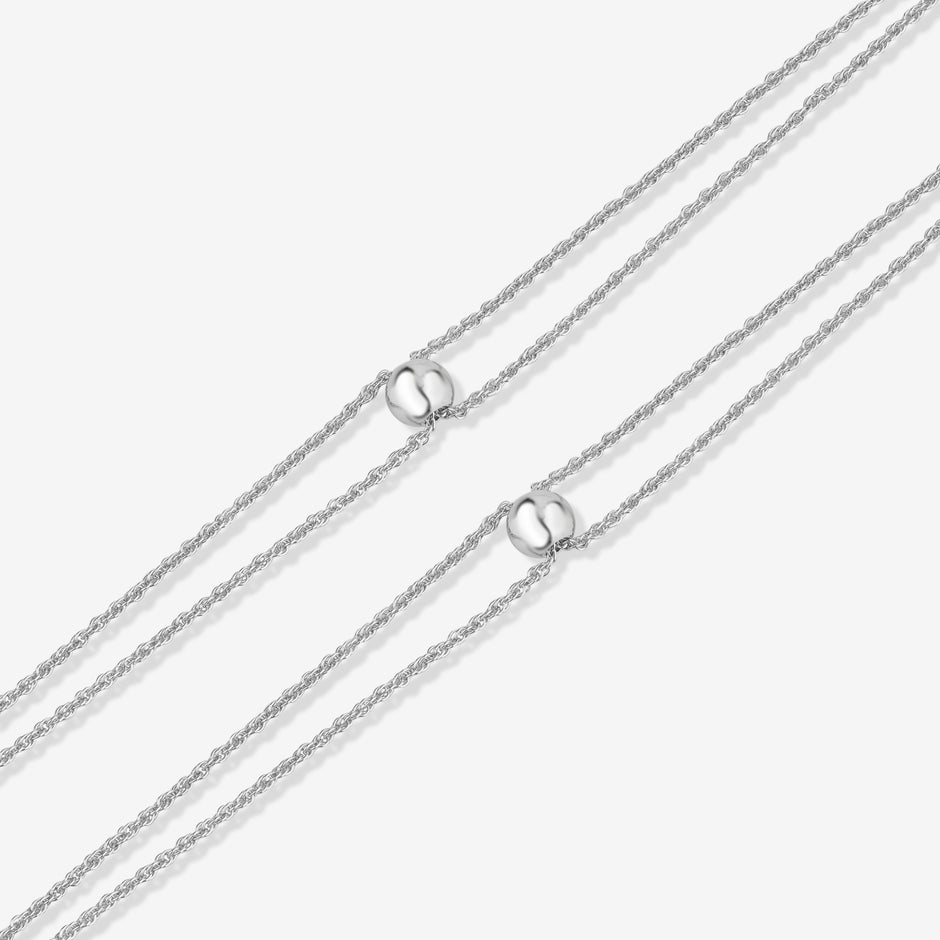 PureLine Diamond Cut 925 Sterling Silver Anklet for Women