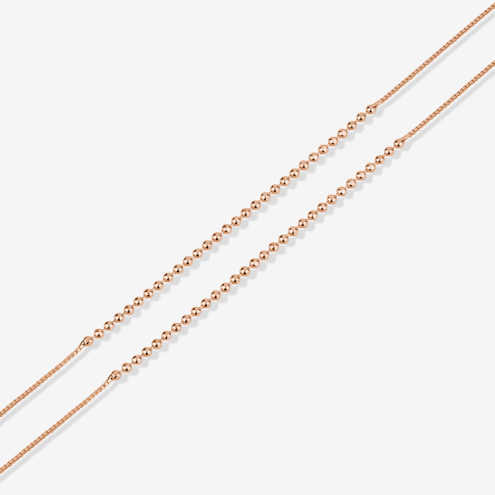 Diamond Glow Triple-Layer 925 Sterling Silver Rose Gold Anklet for Women