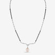 Minimal Black Bead Chain with Pearl Drop 925 Sterling Silver Mangalsutra for Women