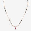 Heart Pink Stone 925 Sterling Silver Rose Gold Mangalsutra for Women