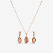 Rose Gold Teardrop Stone 925 Sterling Silver Rose Gold Pendant Set for Women