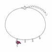 Dark Pink Flamingo Charm 925 Sterling Silver Bracelet for Women