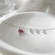 Dark Pink Flamingo Charm 925 Sterling Silver Bracelet for Women