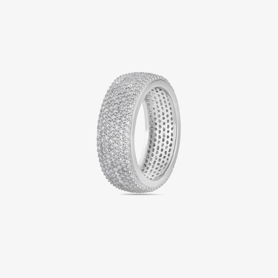 925 Sterling Silver Pave CZ Ring for Men