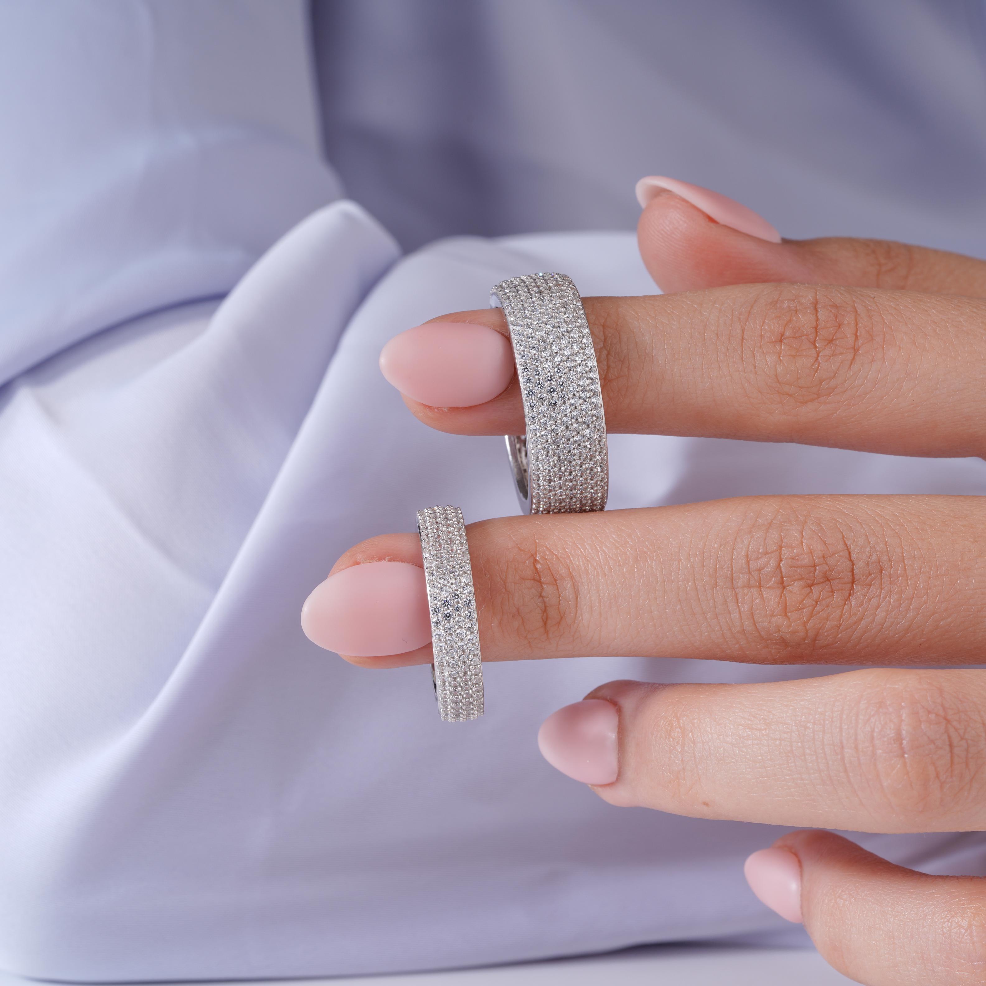 Dazzling Elegance Design 925 Sterling Silver Couple Band for Men