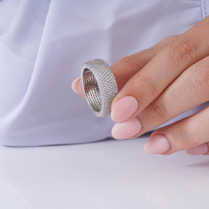 Dazzling Elegance Design 925 Sterling Silver Couple Band for Men