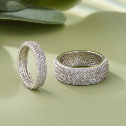 Dazzling Elegance Design 925 Sterling Silver Couple Band for Men