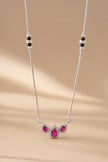 Delicate Bead with Leaf Pendant 925 Sterling Silver Mangalsutra for Women