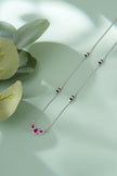 Delicate Bead with Leaf Pendant 925 Sterling Silver Mangalsutra for Women