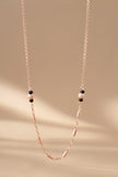 Delicate Black Bead 925 Sterling Silver Rose Gold Mangalsutra for Women