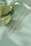 Delicate Black Bead 925 Sterling Silver Rose Gold Mangalsutra for Women