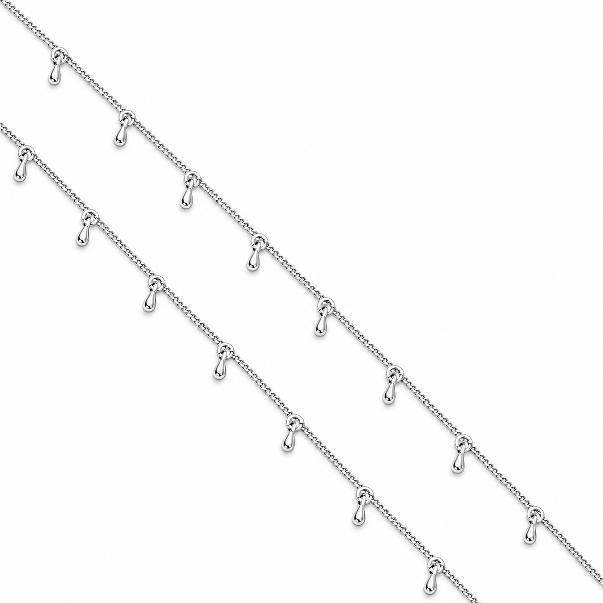 Dewdrop Silver Charm Anklet