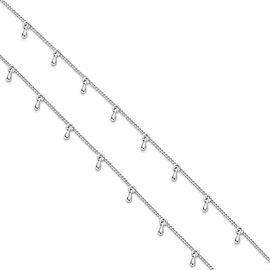 Dewdrop Silver Charm Anklet