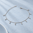 Dewdrop Silver Charm Anklet