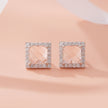 Diamond Glow Square CZ Stud Earrings