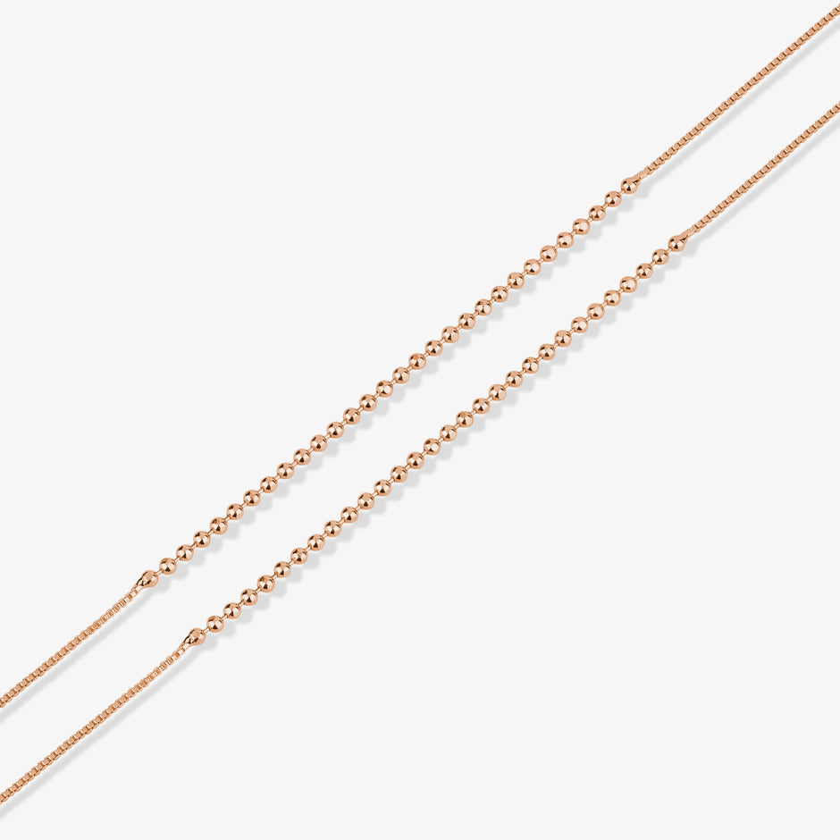 Diamond Glow Triple-Layer 925 Sterling Silver Rose Gold Anklet for Women