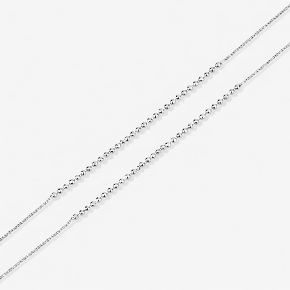 Minimal Twisted Chain Silver Anklets for Women