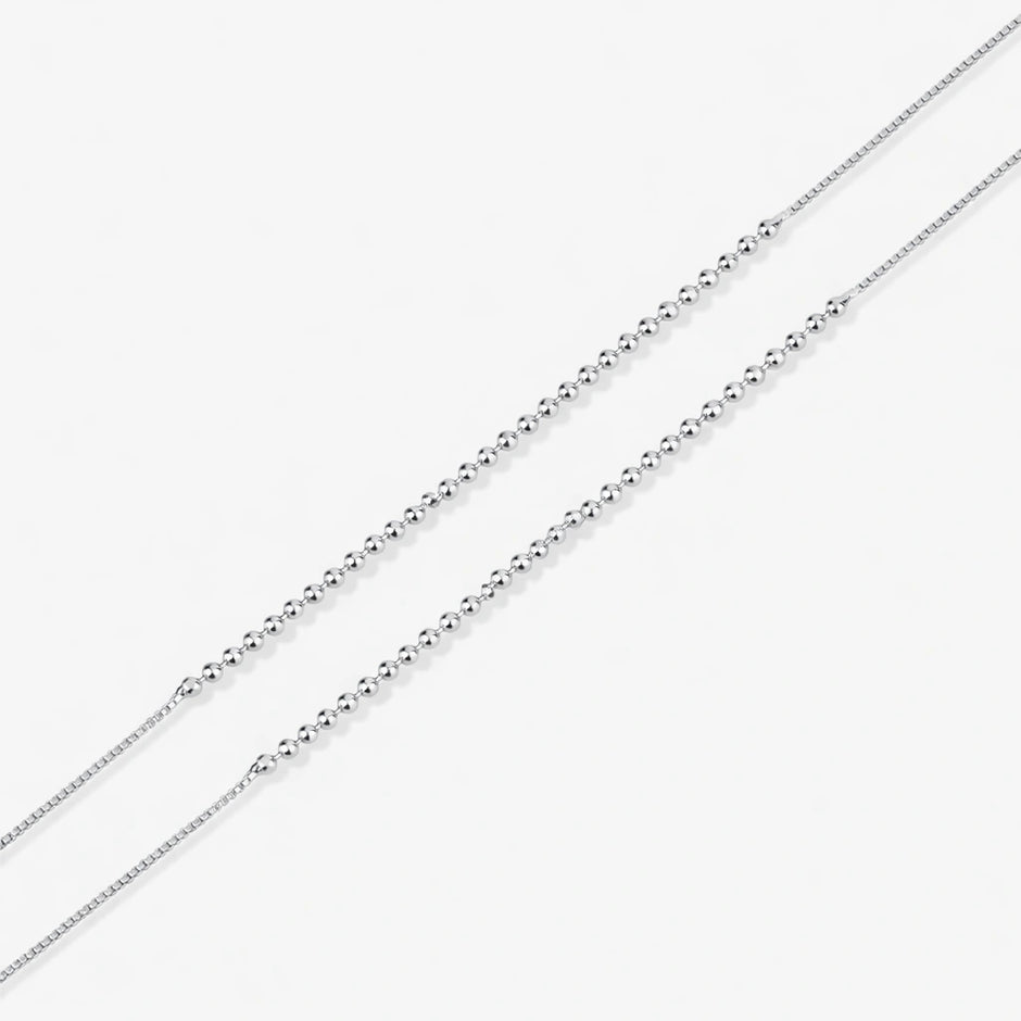 Diamond Mist Multi-Layer 925 Sterling Silver Anklet for Women