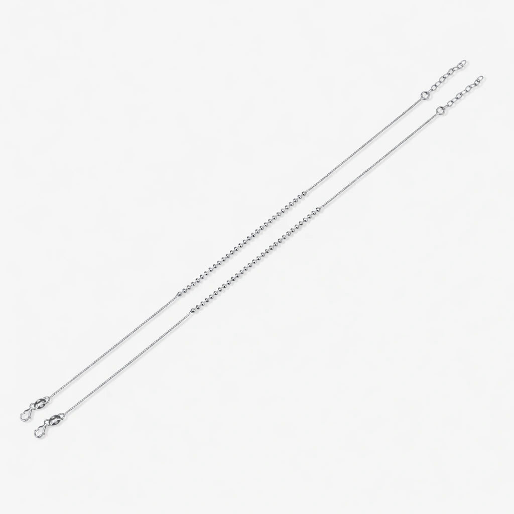 Diamond Mist Multi-Layer 925 Sterling Silver Anklet for Women