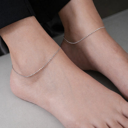 Diamond Mist Multi-Layer 925 Sterling Silver Anklet for Women