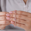 Pink Stone Tennis Diamond Adjustable Bracelet for Women