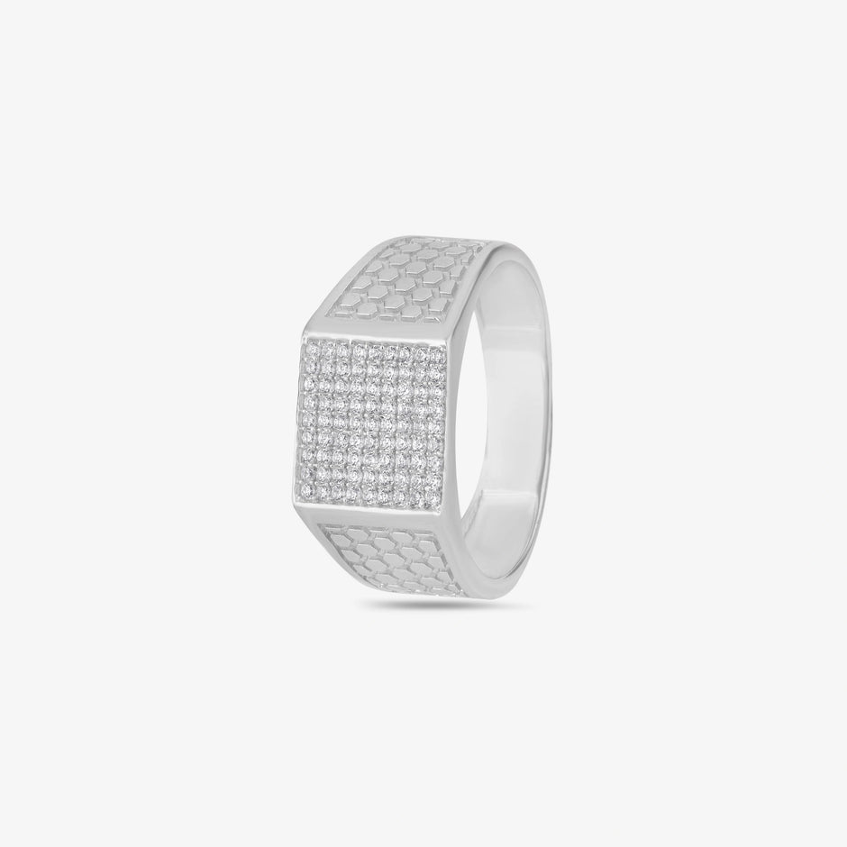 Bold Luxe Diamond CZ 925 Sterling Silver Ring for Men 