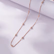 Diamond Drop Wave 925 Silver Rose Gold Pendant Necklace