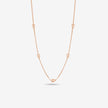 Diamond Drop Wave 925 Silver Rose Gold Pendant Necklace