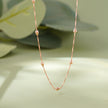 Diamond Drop Wave 925 Silver Rose Gold Pendant Necklace