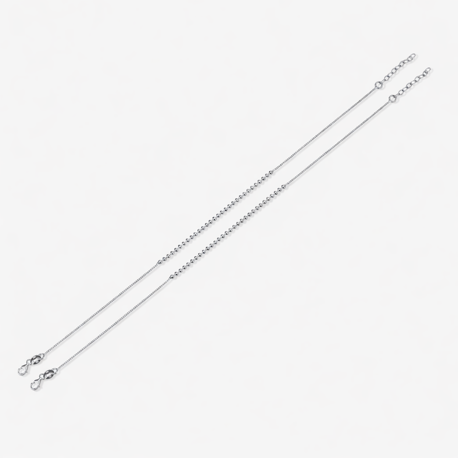 Minimal Twisted Chain Silver Anklets for Women