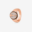 Rose Gold Oval Cross CZ 925 Sterling Silver Ring for Men