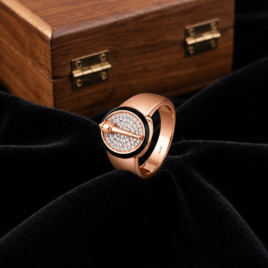 Rose Gold Finish Men's 925 Sterling Silver Square CZ Diamond Ring