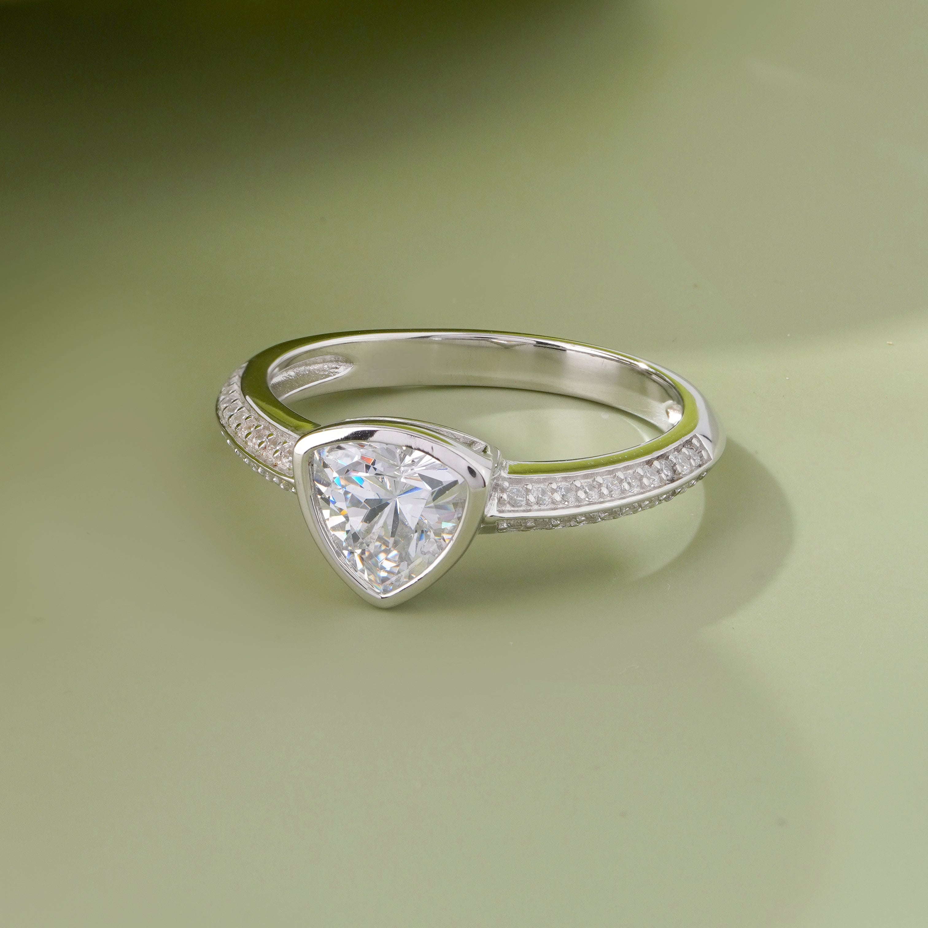 Elegant Trillion-Cut Solitaire Ring