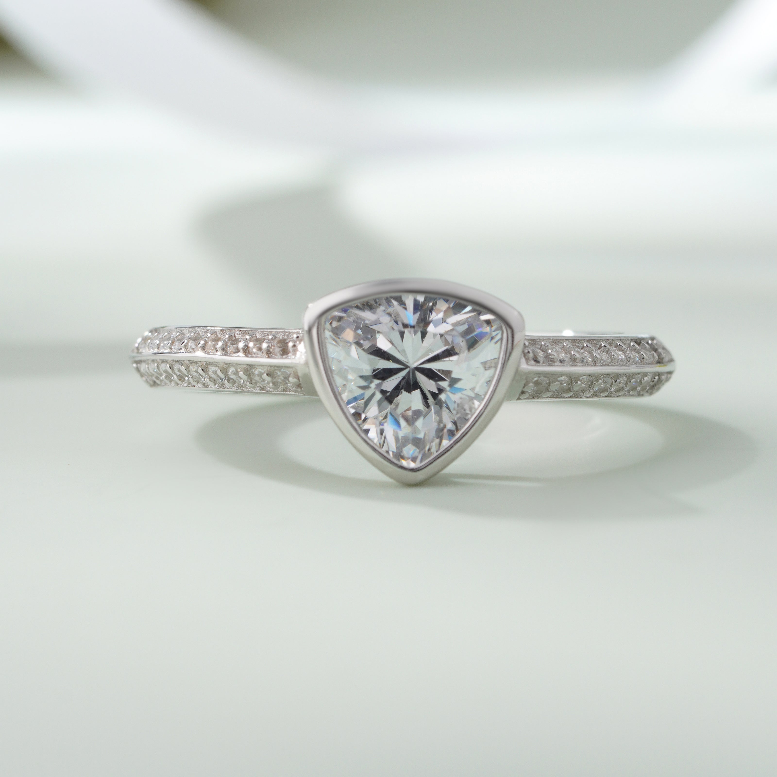 Elegant Trillion-Cut Solitaire Ring