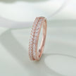Eternity Round Diamond Silver Rose Gold Ring