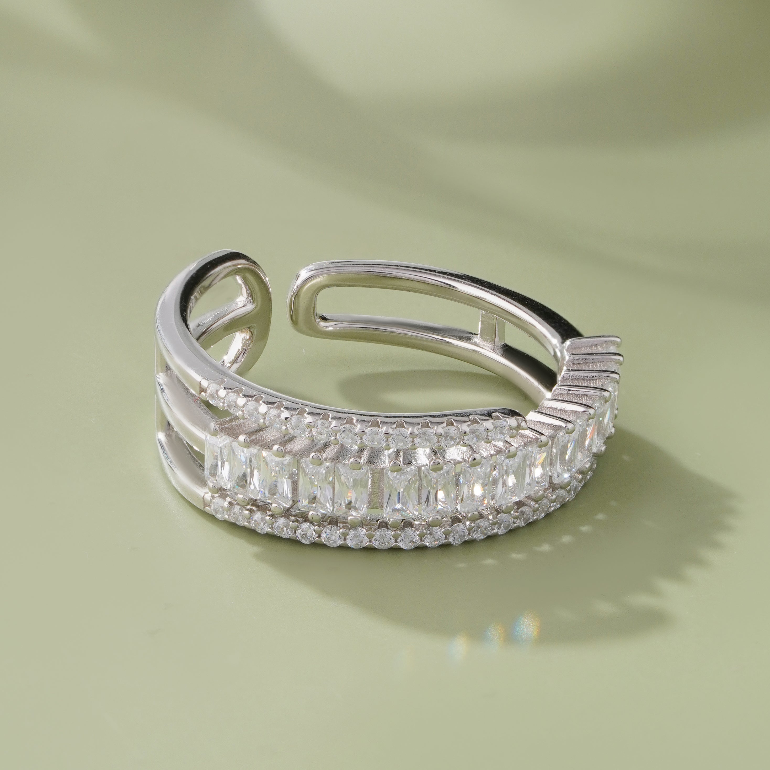 Elegant Diamond Adjustable Ring