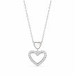 Double Heart Diamond 925 Sterling Silver Pendant Chain for Women