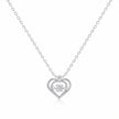 Double Heart Diamond 925 Sterling Silver Pendant Chain for Women