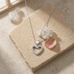 Double Heart Diamond 925 Sterling Silver Pendant Chain for Women